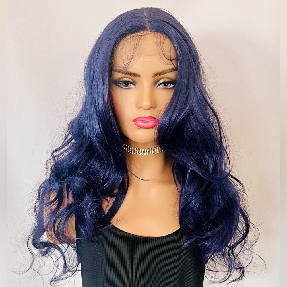 Beautiful Blue Premium Fiber Lace Front Wig for Daily Wear or Events 🔷